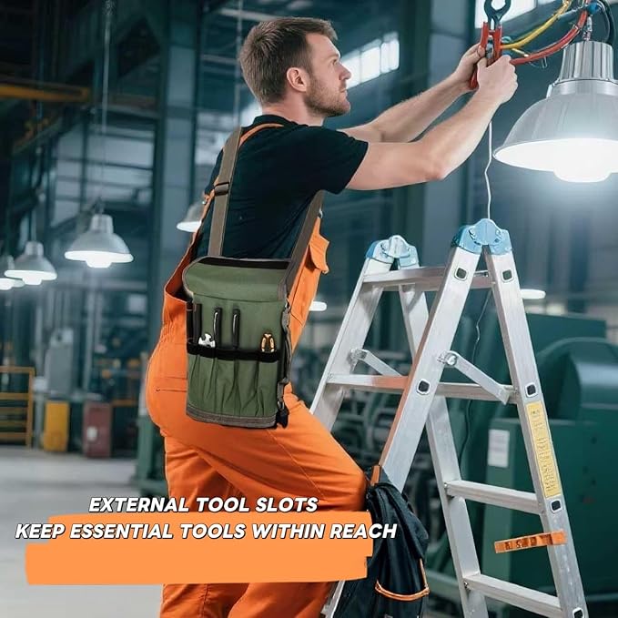 Tool Roll Up Bag Organizer Heavy Duty Portable Tool Storage with Multiple Pockets for Mechanics, Electricians Handyman Practical Gift for Men dads