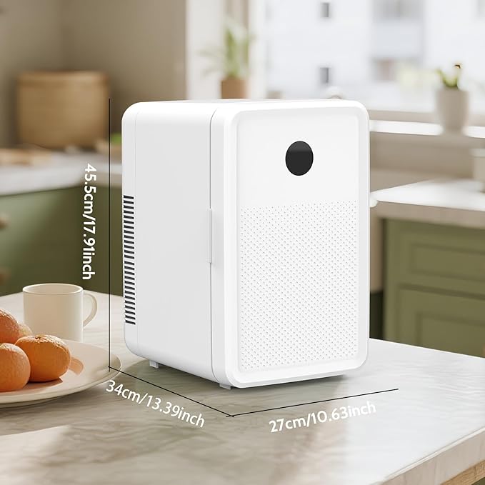 13L/22L Mini Fridge for Bedroom, Personal Small Refrigerator for Skin Care, Cosmetics, 110V/12V Portable Refrigerator Cooler & Warmer for Drinks, Food, Beauty, Makeup, Dorm, Car, Office