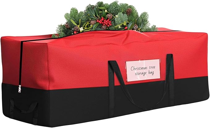 Christmas Tree Storage Bag, Fits Up 10 Ft Tall Artificial Trees, Heavy-Duty 600D Oxford Tree Bag with Reinforced Handles Zipper Clear Pocket, Storage Bags for Moving Items, Clothing, Outdoor, Bedding