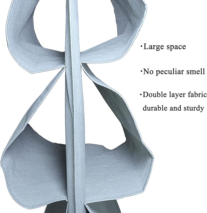 2 Pack 12 Large Pockets Hanging Shoe Organizer for Closet with Roating Hanger for Storage Mens Shoes,Kids Clothes,Also can used as Travel shoe rack hanging,Grey