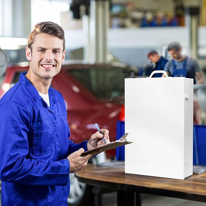 MFASCO Commercial Wall Mount 4 Shelf First Aid Kit - OSHA & ANSI Compliant, Refillable Metal First Aid Cabinet for Businesses, Large First Aid Kit Box for Office and Shop - No Label or Company Logo