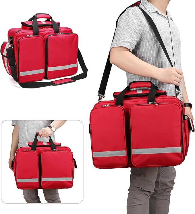 Empty First Aid Organizer - Trauma, Emergency Medical Bag for Nurses & Home Health Care (Bag Only)