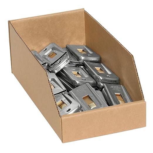 BOX USA BBINMT612K Open Top Bin Boxes, 6" x 12" x 4 1/2", Kraft (Pack of 50)