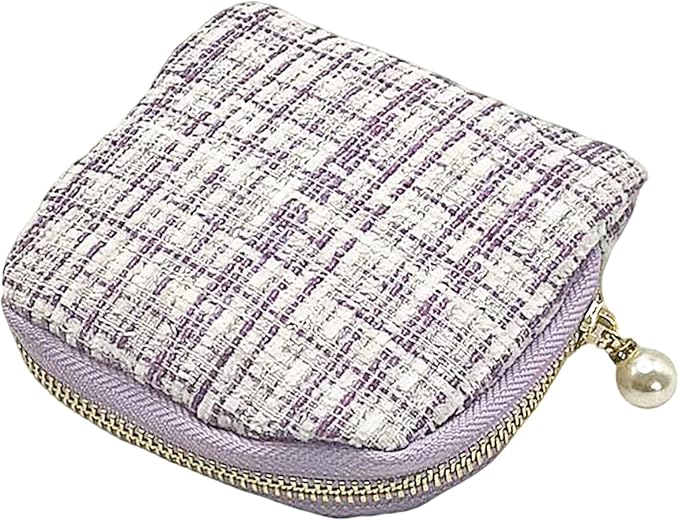 Small Travel Jewelry Case - Jewelry Travel Organizer Bag with Tassel Zipper for Bracelets, Necklaces, Bangles, Jewelry Organizer Storage Bag Gift for Women Girls - LJB002-Purple