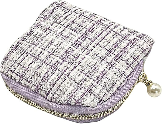 Small Travel Jewelry Case - Jewelry Travel Organizer Bag with Tassel Zipper for Bracelets, Necklaces, Bangles, Jewelry Organizer Storage Bag Gift for Women Girls - LJB002-Purple