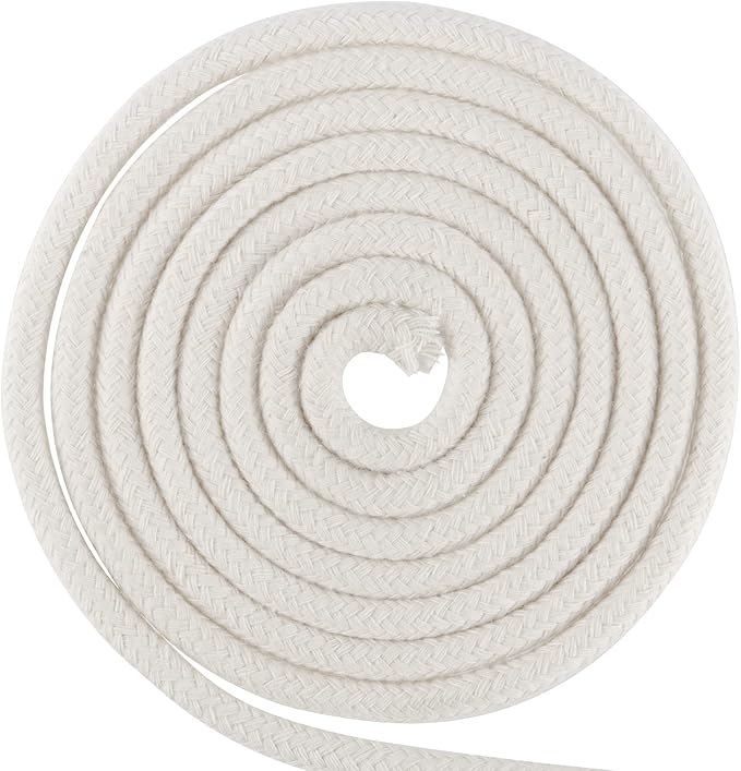FUNSUEI 328 Feet #8 Sash Cord, 1/4 Inch Cotton Sash Cord, White Sash Cords for Window, Clotheslines, Decoration, Tie Down, Camping