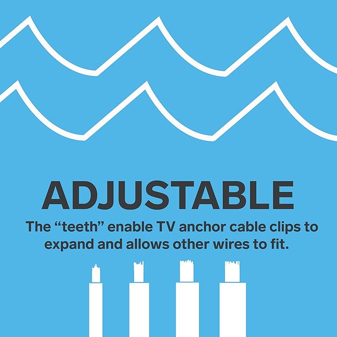 STEREN Coaxial Cable Clips - Cable Holder - Siding Clips for Hanging - Cord Holder for Desk - Cable Clamps - Cord Clip - Wire Organizer Clips - Tv Mount Screws (Black, 100 Count - Dual Screw)