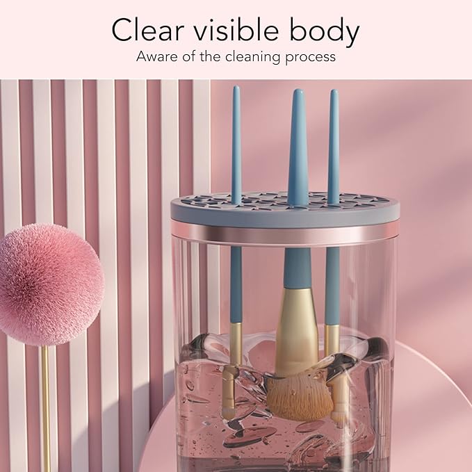 TARSHYRY Electric Makeup Brush Cleaner Machine, Automatic Brush Cleaner Spinner Dryer, Cleanser Tool for All Size Makeup Brushes