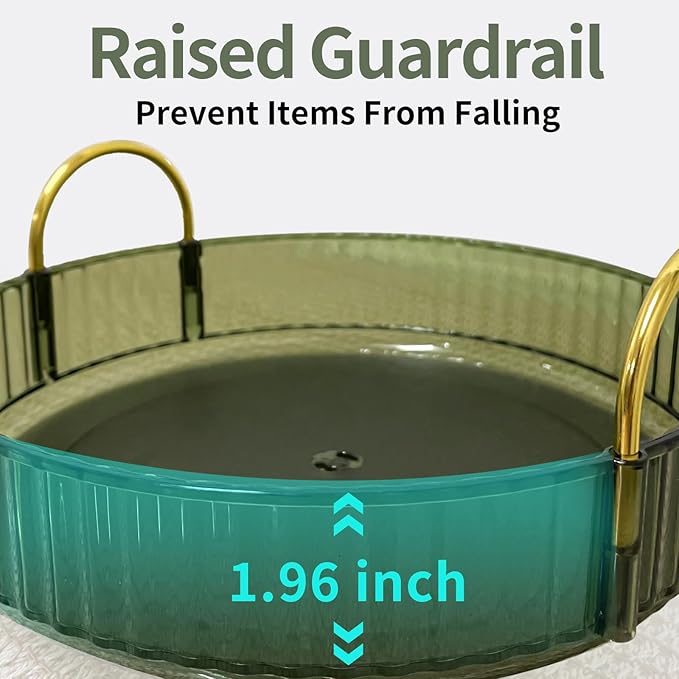 360 Rotating Perfume Organizer,3 Tier Large Capacity Make Up Organizers and Storage,Makeup Organizer for Bathroom,Cosmetic Perfume Stand Holder (Green-3 Tier)