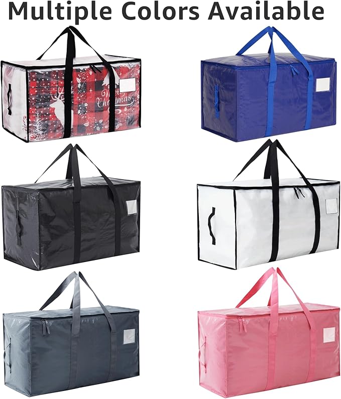 Moving Bags Heavy Duty Extra Large, Alternative for Moving Boxes & Moving Supplies,Clear Storage Bins with Lids, Plastic Packing Tote, Storage Bags for Clothes with Handles & Zippers(Clear, 12 Pack)