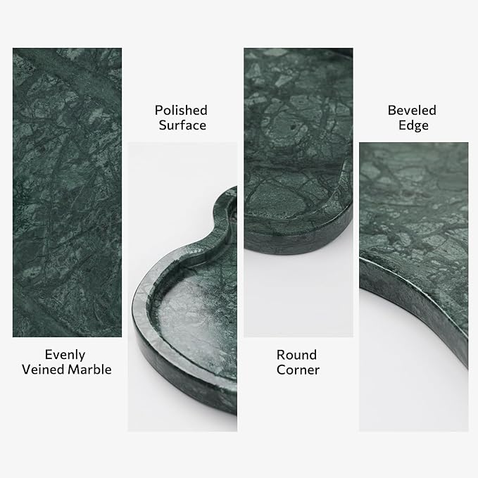 Green Marble Tray, Marble Vanity Tray, Bathroom, Decor for Trinket Perfume Jewelry Candle, 11 Inch Cloud