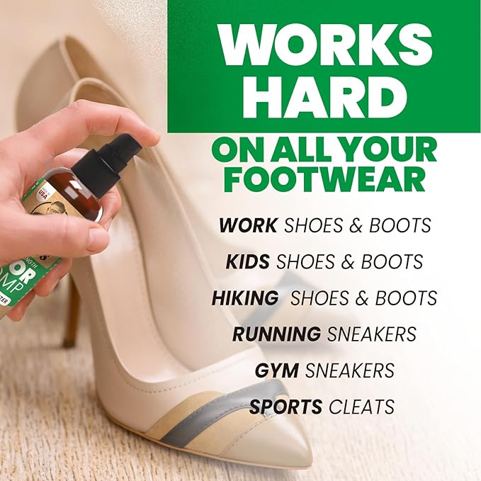 Uncle Todd's Odor Stomp Shoe Deodorizer 2-Pack - Proven & Powerful Enzyme Shoe Spray for Odor Elimination in All Footwear