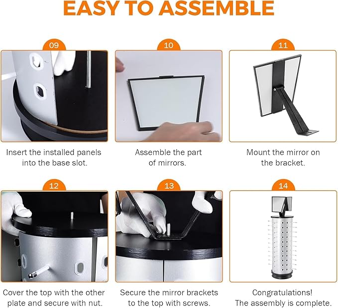 40 Pairs Sunglasses Holder Organizer, Rotating Glasses Display Stand Metal Sunglasses Display Stand with Mirror, Rotating Eyeglasses Holder Stand Countertop Sunglasses Rack