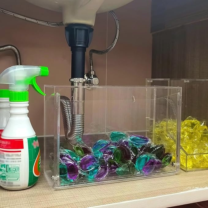 Laundry Pods Container for laundry room organization, Acrylic Candy dispenser Coffee Pod Holder Dishwasher Pods Container for Wall or Hanging