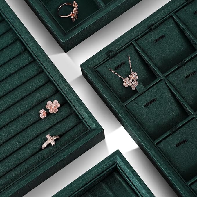 Jewelry Organizer Tray, Leather Tray,Premium Green Bracelet Organizer,Luxury Display Tray For Pendants,Bangle Organizer
