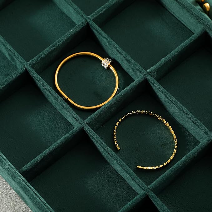 Jewelry Organizer Tray, Velvet Bracelet Display, Premium Jewelry Tray, Luxury Bangle Organizer,Green Watch Tray,Brooch Trays