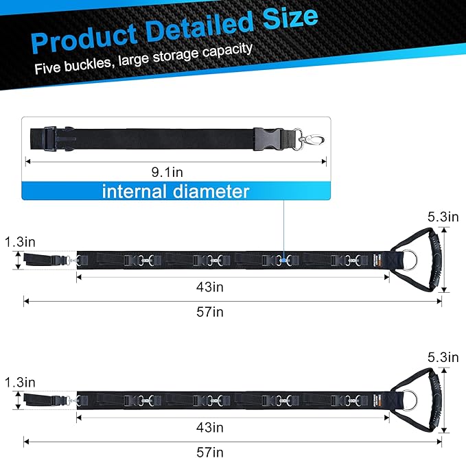 Extension Cord Organizer Holder 2-Pack 5 Detachable Straps, Cable Management, Cord Storage Organizer for Dual Hanging Modes, Heavy Duty Hook for Garage, Garden, Workshop, School