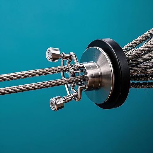 MOUYAT 164FT x 1/4 Inch Stainless Steel Wire Rope, 7 x 19 Strands Construction Aircraft Cable, Metal Strong Hanging Cable Wire Rope for Winch, Clothesline, Garden Fence, 6400 LBS Breaking Strength