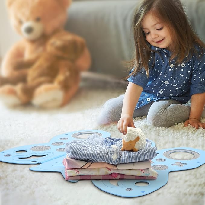 BoxLegend Shirt Folding Board Shirt Folder Durable Plastic with Drawing Aid Art Design Ruler for Adults and Kids(Black &Blue)