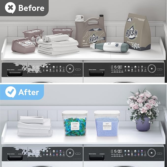 Lifewit Laundry Pods Container with Pop-up Lid, Detergent Dispenser, Dryer Sheet Holder, Laundry Room Organization Storage Jars for Washing Powder, Soap, Scent Booster Beads,0.72gal, 3 Pcs