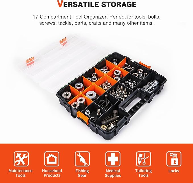 P-SH-Tote Shelf Kit for Van Shelving Storage, 3 Plastic Storage Box w/ 1 set Organizer Holder for Small Parts, Screws and Hardwares
