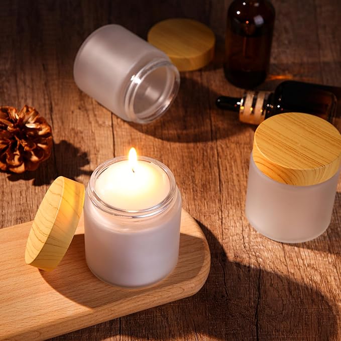 Geiserailie 10 Pieces Glass Cosmetic Containers Empty Sample Jars with Leak Proof Lids Makeup Sample Containers for Lotion Cream Cosmetic (100 Gram)