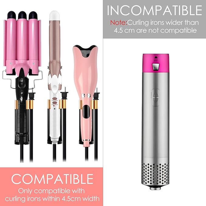 2 Pack Hair Tool Organizer Wall Mount, Adhesive Holder for Curling Iron, Flat Iron, Straightener, Damage-Free Bathroom Vanity Storage with Cord Wrap (Black)