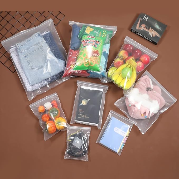 9" x 12" Thick 4 Mil Clear Zip Poly Lock Plastic Bags Seal Reclosable Zip Bag Heavy-Duty Photo Cards Envelopes Snacks Candies Storage Zipper Bags -20 Pack
