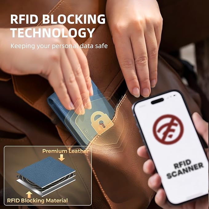 RUNBOX Wallet for Men Slim Rfid Leather 2 ID Window With Gift Box | Slim, Rfid, 2 ID Window, With Gift Box, Slim, Rfid