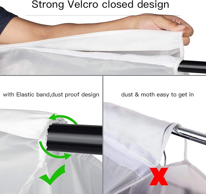 Zilink Hanging Clothes Bag Organizer 43 inch-2 Pack Large Garment Bags Suit Bag for Storage Hanging Clothes Cover for Suit Coats Dress Closet Storage (Hanger Not Included)