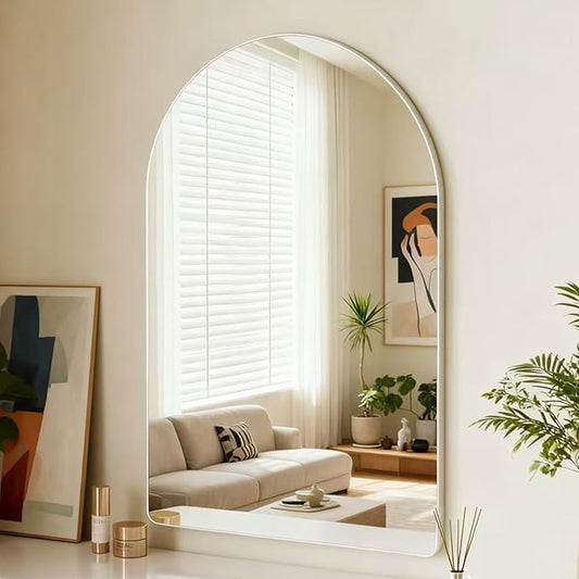 24x36 inch Silver Arched Mirror for Bathroom Vanity Mirror or Wall Decor Arch Mirror Brushed Metal Frame Wall Mounted Mirror for Bathroom LivingRoom Bedroom Entryway