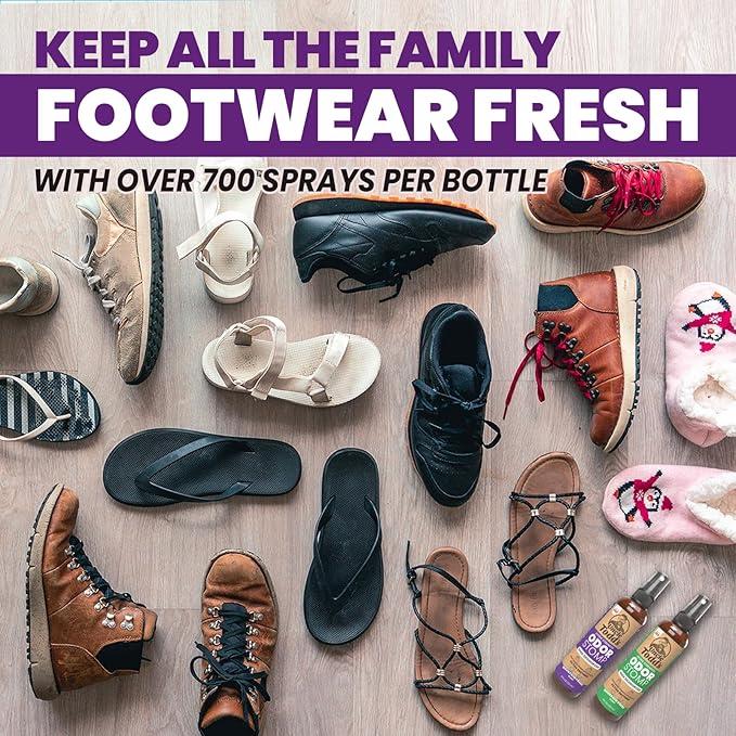 Uncle Todd's Odor Stomp Shoe Deodorizer 2-Pack - Proven & Powerful Enzyme Shoe Spray for Odor Elimination in All Footwear