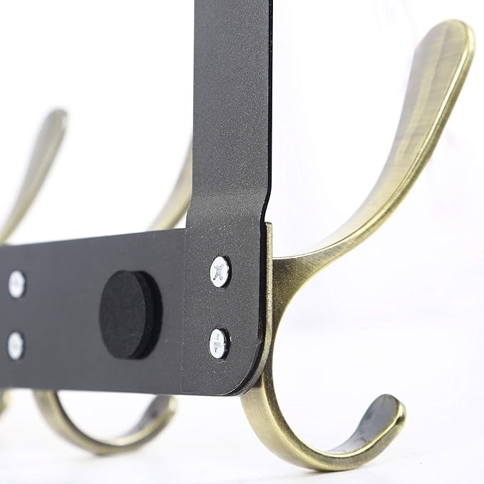 SKOLOO Over The Door Hook, Door Hanger Hooks for Hanging Clothes, Towels, Coats, Hats, Over The Door Towel Hook - Pack of 2, Bronze, Assembly Required