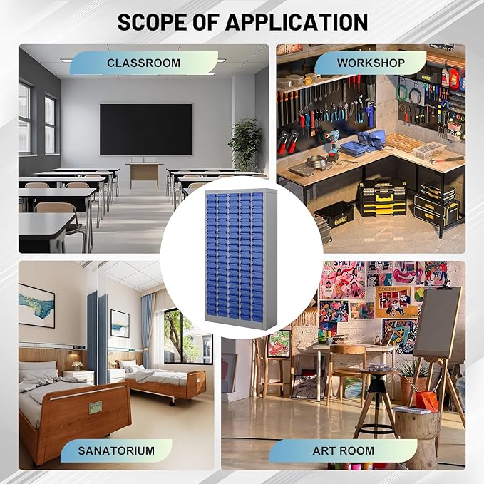 100 Drawer Tool Storage Cabinet with ABS Drawers, Bolt and Nut Organizer Parts Box, Hardware Shelving Unit for Garage and Workshop