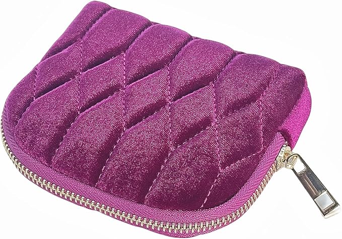 Small Travel Jewelry Case - Jewelry Travel Organizer Bag with for Bracelets, Necklaces, Bangles, Jewelry Organizer Storage Bag Gift for Women Girls,5.1x4.72x1.18 IN- RJB001-Purple