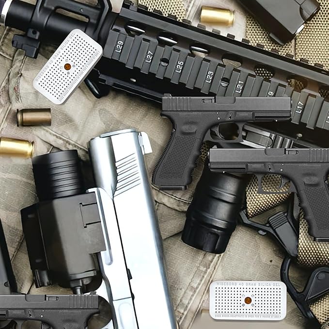 Silica Gel Canister, 40 Gram Silica Gel Desiccant Canister (Orange to Green), Reusable Desiccant Dehumidifier, Pack of 6