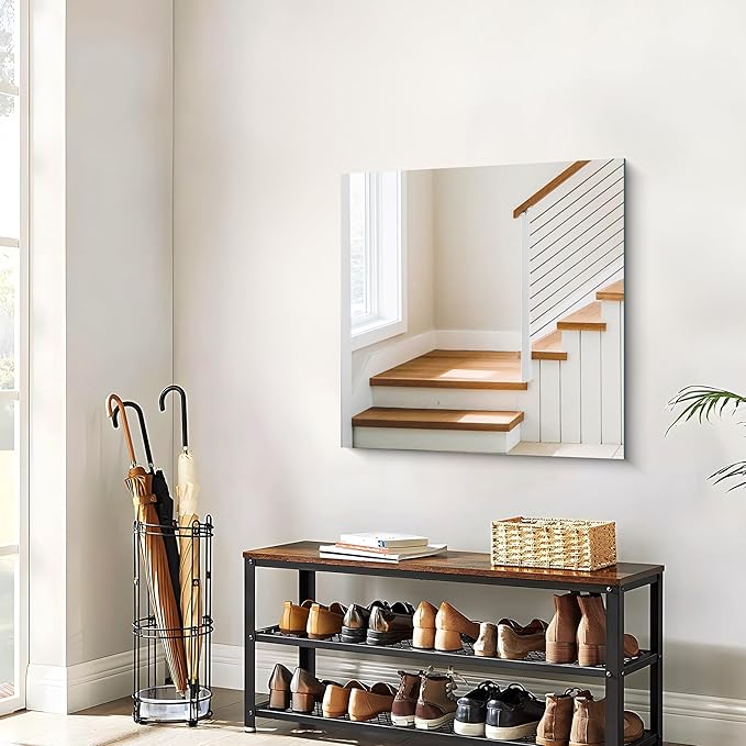 CILIBER 30x30 inch Frameless Bathroom Mirror, Square Frameless Mirrors for Wall, Upgraded Shatterproof Vanity Mirror 3mm Tempered Glass Lightweight Design for Bathroom Bedroom Living Room and Entryway