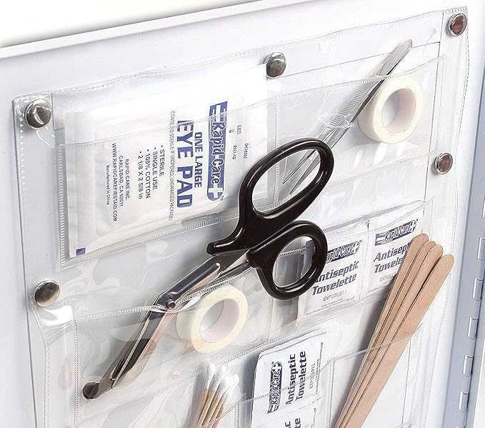 Rapid Care First Aid 80098 3 Shelf All Purpose First Aid Kit Cabinet, Class A+, Exceeds OSHA/ANSI Z308.1 2015, Wall Mountable