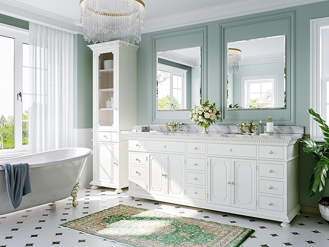 Beveled Bathroom Mirror, 30"x36" Frameless Bathroom Mirror, Bathroom Vanity Wall Mirrors for Gym, Over Sink, Living Room Hangs Horizontally or Vertically