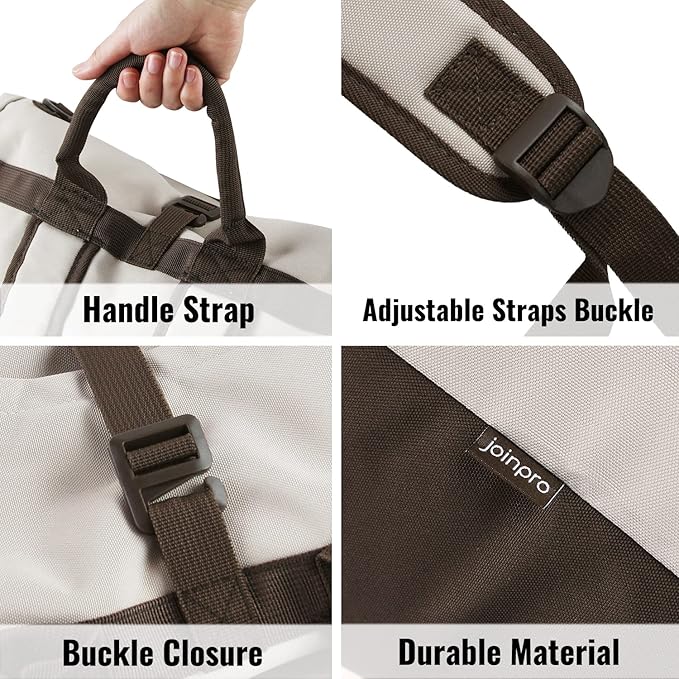 Laundry Bag Backpack, 125L Extra Large Laundry Backpack with Shoulder Straps, Adjustable Extendable Laundry Hamper Bag with 3 Pockets for College, Travel, Camping (Khaki)