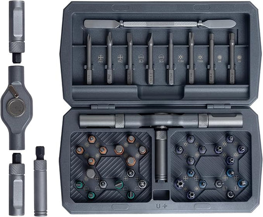 42 in 1 Magnetic Screwdriver, Screwdriver Set, Multi Bit Ratcheting Screwdriver Set with Storage Case Repair Tool Kit for Computer, Eyeglass, Bicycles, Watch, Ring Doorbell, Furniture and DIY