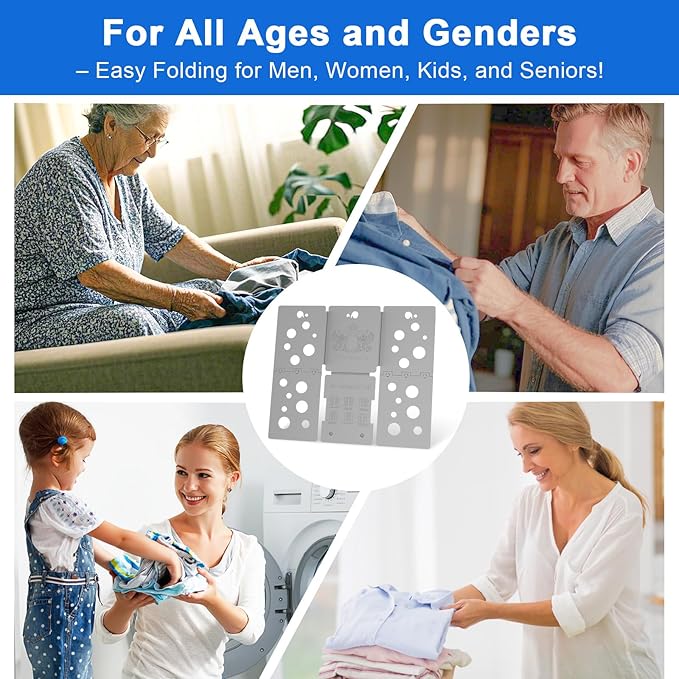 BoxLegend V5 Shirt Folding Board T-Shirt Folder Clothes Folder Laundry Organizer Helper for Adult Clothing Durable Plastic Folding Tool, Gray