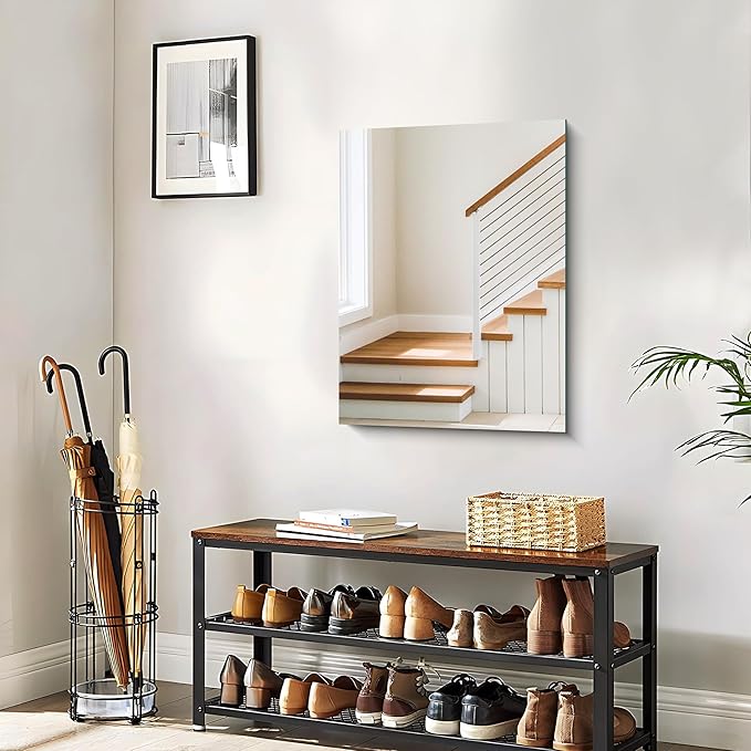 CILIBER Frameless Mirror, 18x24 Mirrors for Wall, Rectangle Bathroom Mirror for Over Sink, 18 inch Vanity Mirror Hangs Horizontally or Vertically for Bathroom, Bedroom and Living Room