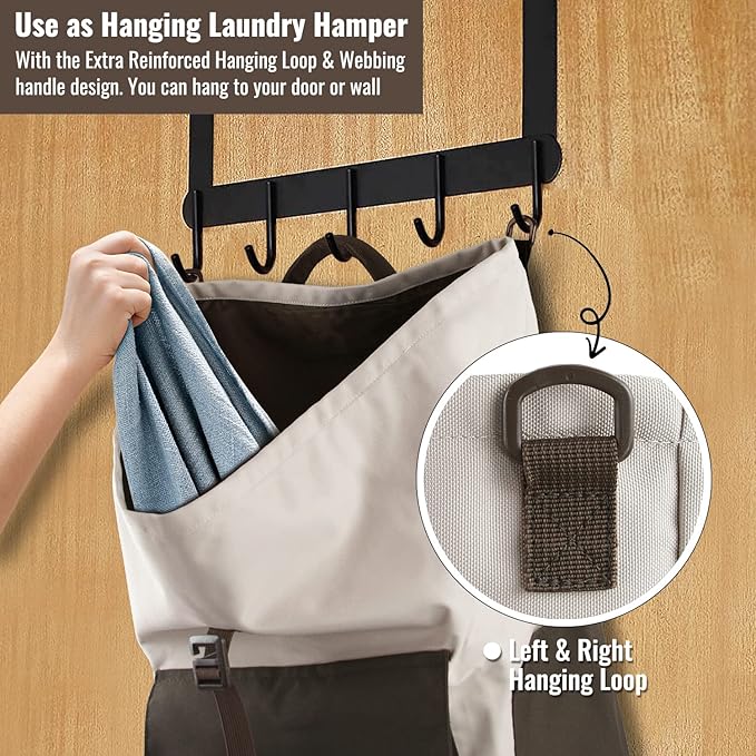 Laundry Bag Backpack, 125L Extra Large Laundry Backpack with Shoulder Straps, Adjustable Extendable Laundry Hamper Bag with 3 Pockets for College, Travel, Camping (Khaki)