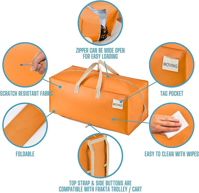 VENO 10 Pack Heavy Duty Moving Bags with Backpack Straps, Zippers & Handles, Extra Large Packing Bags for College Dorm Essentials, Moving Supplies Alternative to Cardboard Moving Boxes
