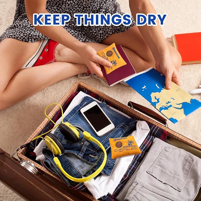 100gx80pcs Rechargeable Desiccant Packs for Storage, Color Indicating Silica Gel Packets Moisture Absorbers with Visible Window, Reusable Dehumidifier Bags for Gun Safe Closet Basement Car