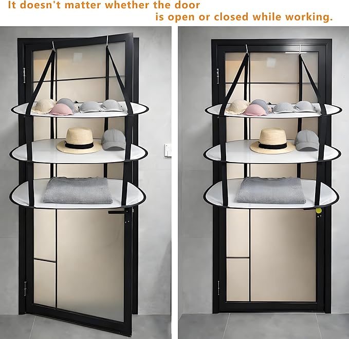 SAMJANE Sweater Drying Rack Hanging – Lay-Flat Warp-Knit Airflow Mesh for Delicates, 3-Tier Foldable Space-Saving Door-Hanging Design for Fast Drying & No Deformation in Small Spaces (Black - 3 Pack)