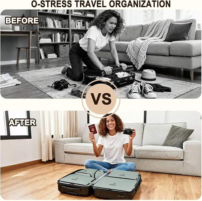 Packing Cubes for Travel, Various Sizes Luggage Organizer Bags with Double Zipper, Durable Space Saver Bags Travel Essentials (5 Set, Grey)
