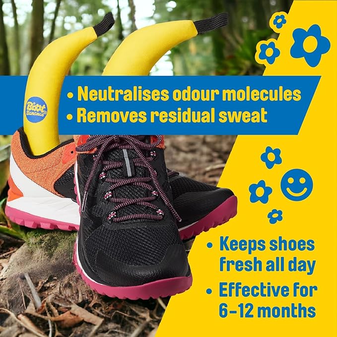Boot Bananas Original Shoe Deodorizer | Long-Lasting, Reusable Sports Shoe Deodorizer Odor Neutralizer & Air Purifier | Eco-Conscious | Lasts 6 to 12 Months | 1 Pair