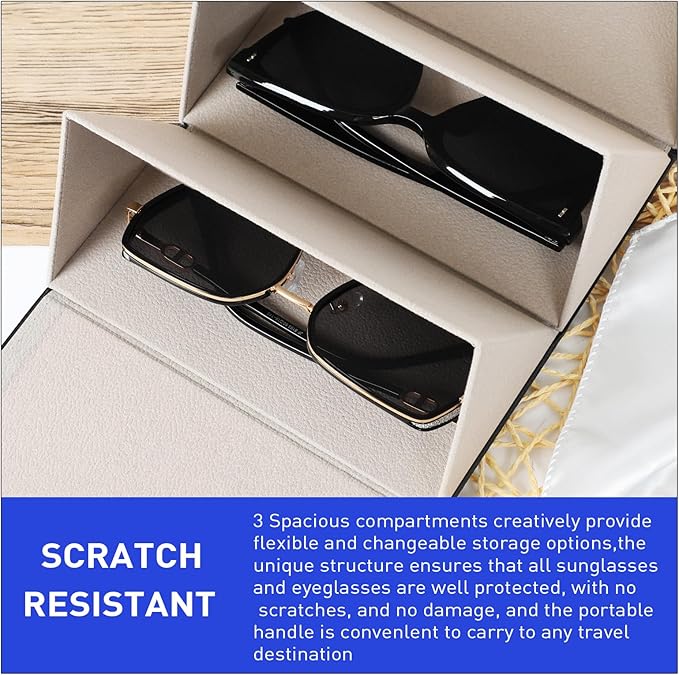 Travel Sunglasses Organizer, Sunglasses Travel Case for Multiple Pairs, Multiple Glasses Travel Case for Women, Men